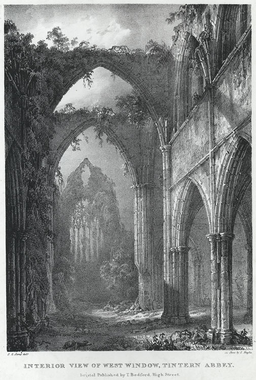 Interior View of West Window, Tintern Abbey by Louis Haghe