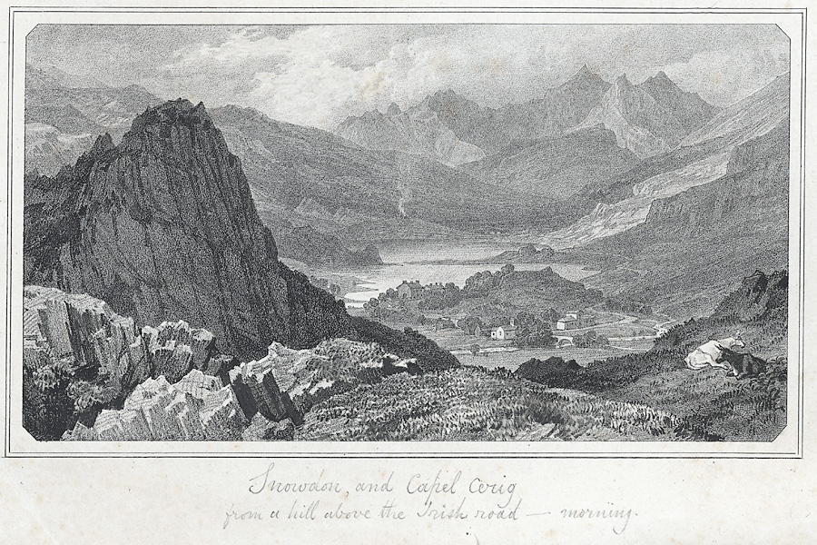 Snowdon, and Capel Cerig from a hill above the Irish road. by Louis Haghe