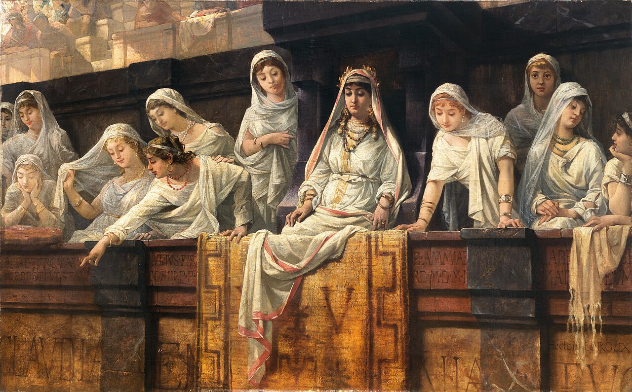 Vestal virgins at the Roman Colosseum by Louis Hector Leroux