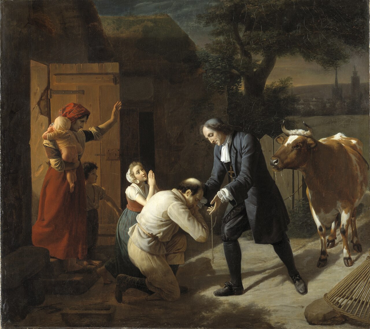 Fénélon returns a Stolen Cow to a Peasant by Louis Hersent