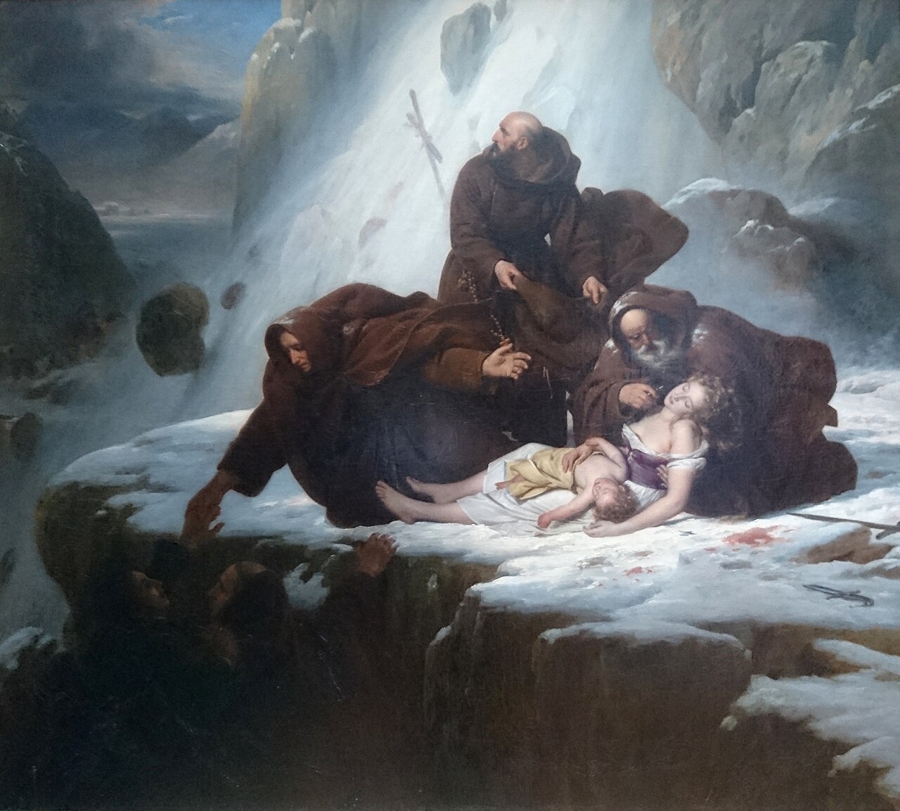 Religieux de l'hospice du mont Saint Gothard by Louis Hersent
