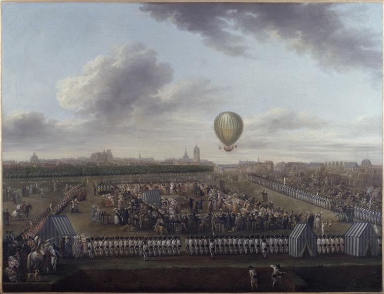 La 14ème expérience aérostatique de M. Blanchard by Louis Joseph Watteau