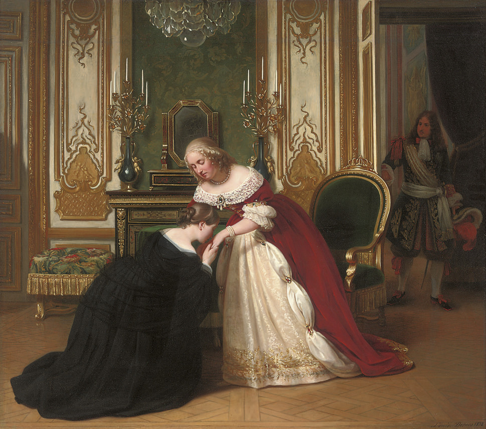 Madame de La Vallière implores the queen's forgiveness before taking the veil by Louise Adélaïde Desnos
