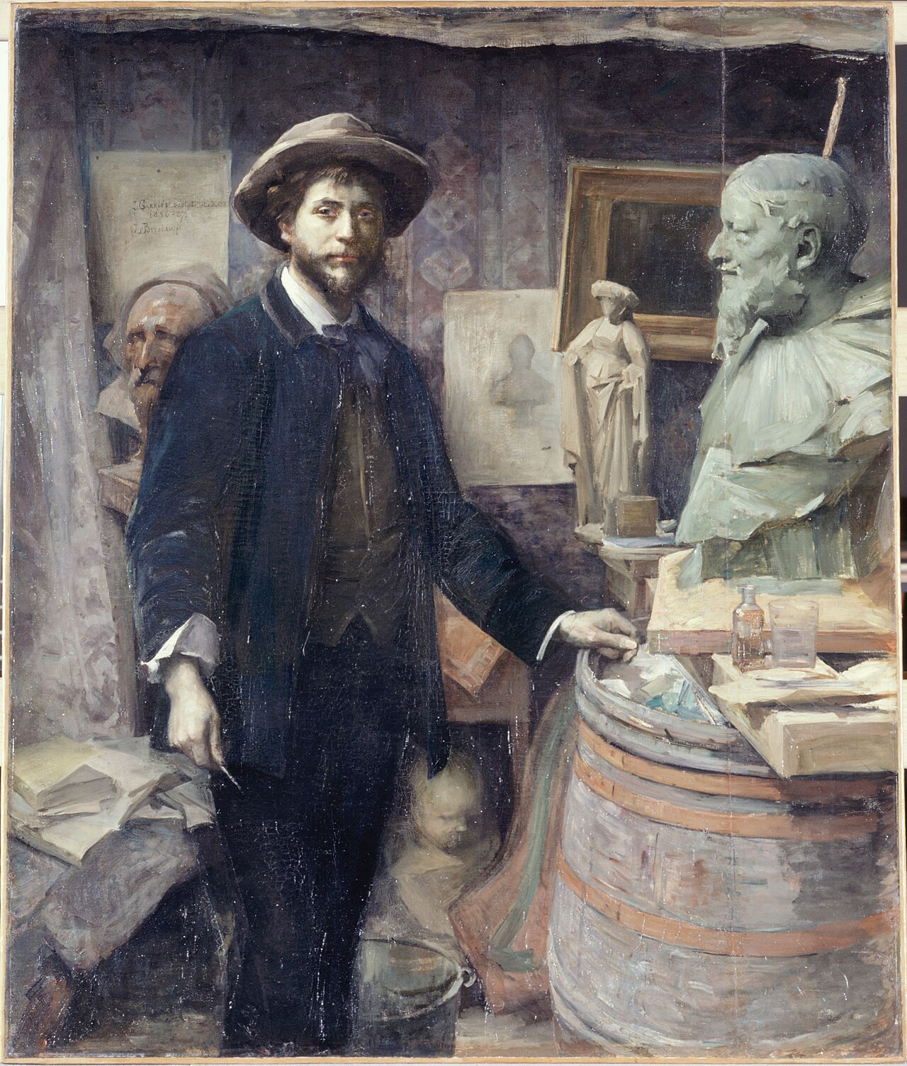 Portrait of Jean Carriès in his studio by Louise Catherine Breslau