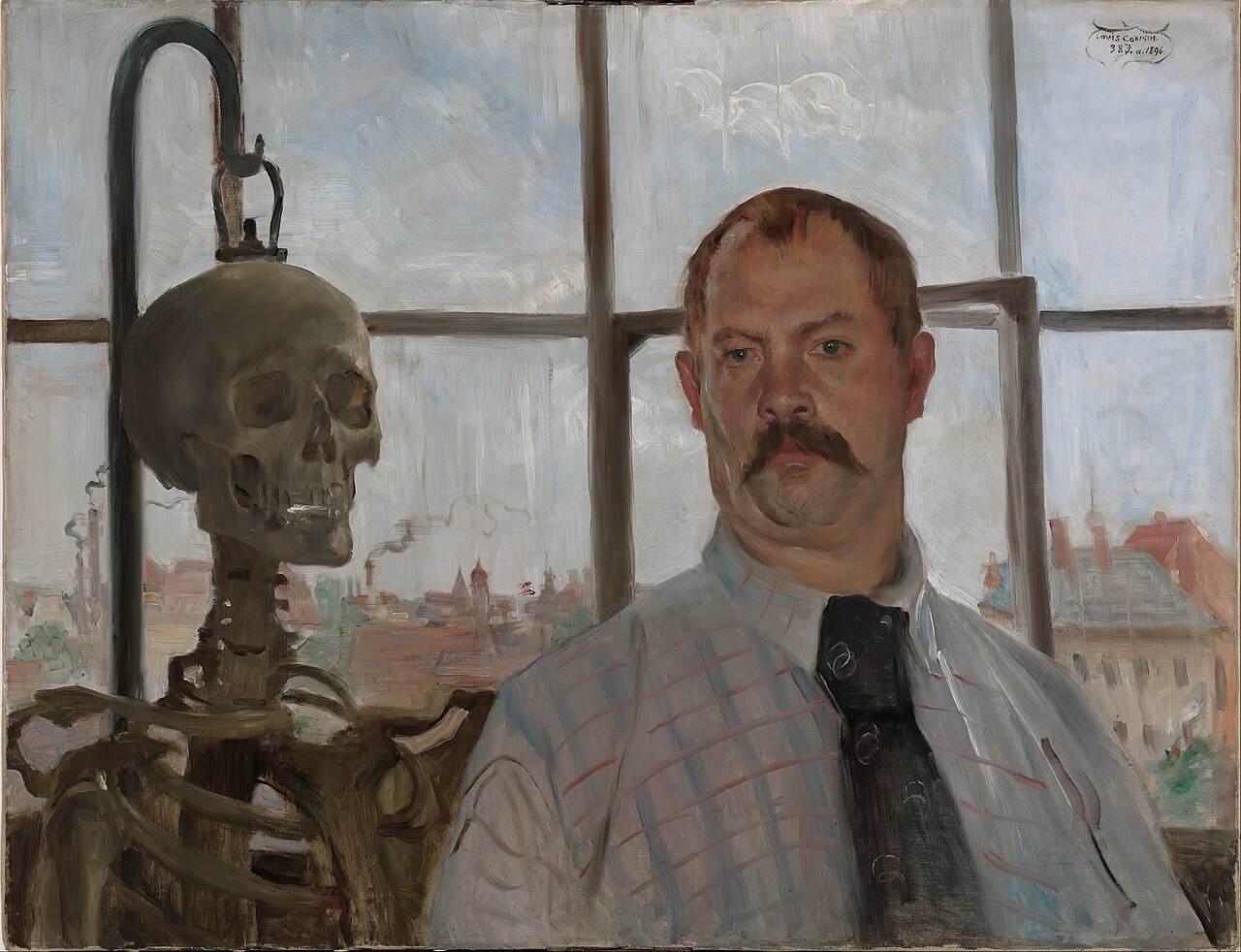 Self-portrait with Skeleton by Lovis Corinth