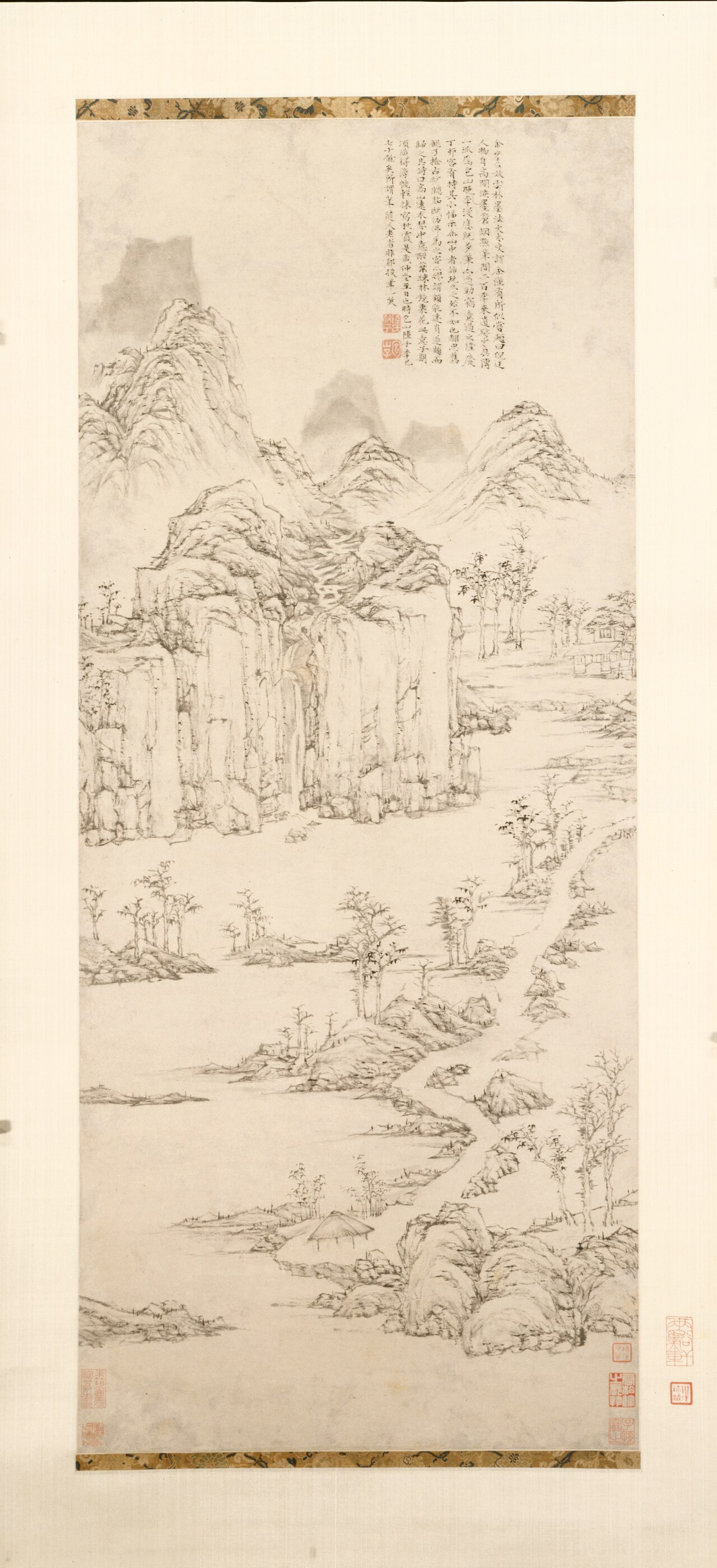 Daoist Retreat in Mountain and Stream (Landscape after Ni Zan [1301–1374]) by Lu Zhi