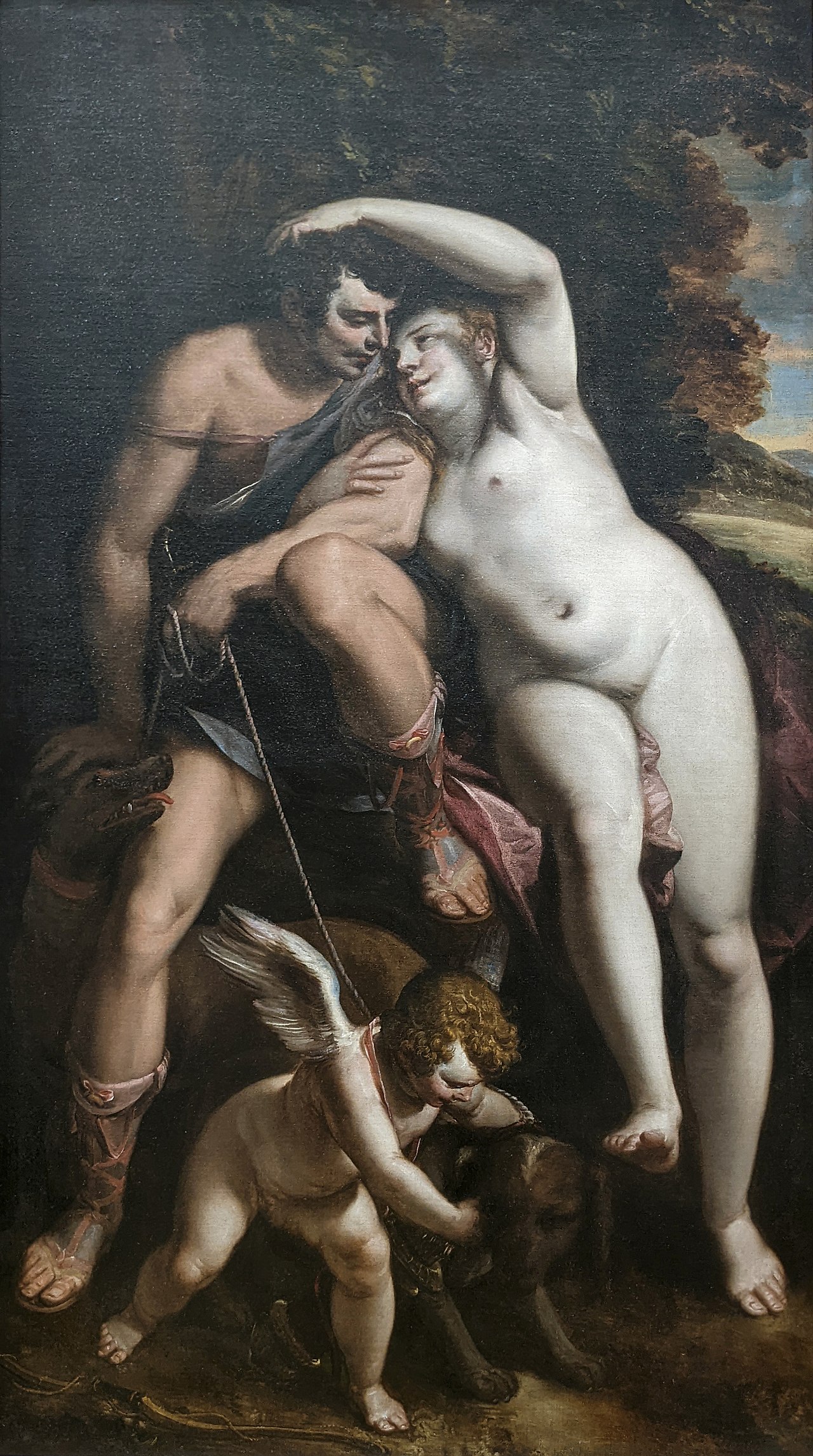 Venus and Adonis by Luca Cambiaso