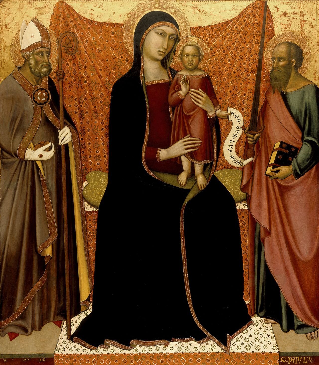 Madonna and Child with Sts. Nicholas and Paul by Luca di Tommè