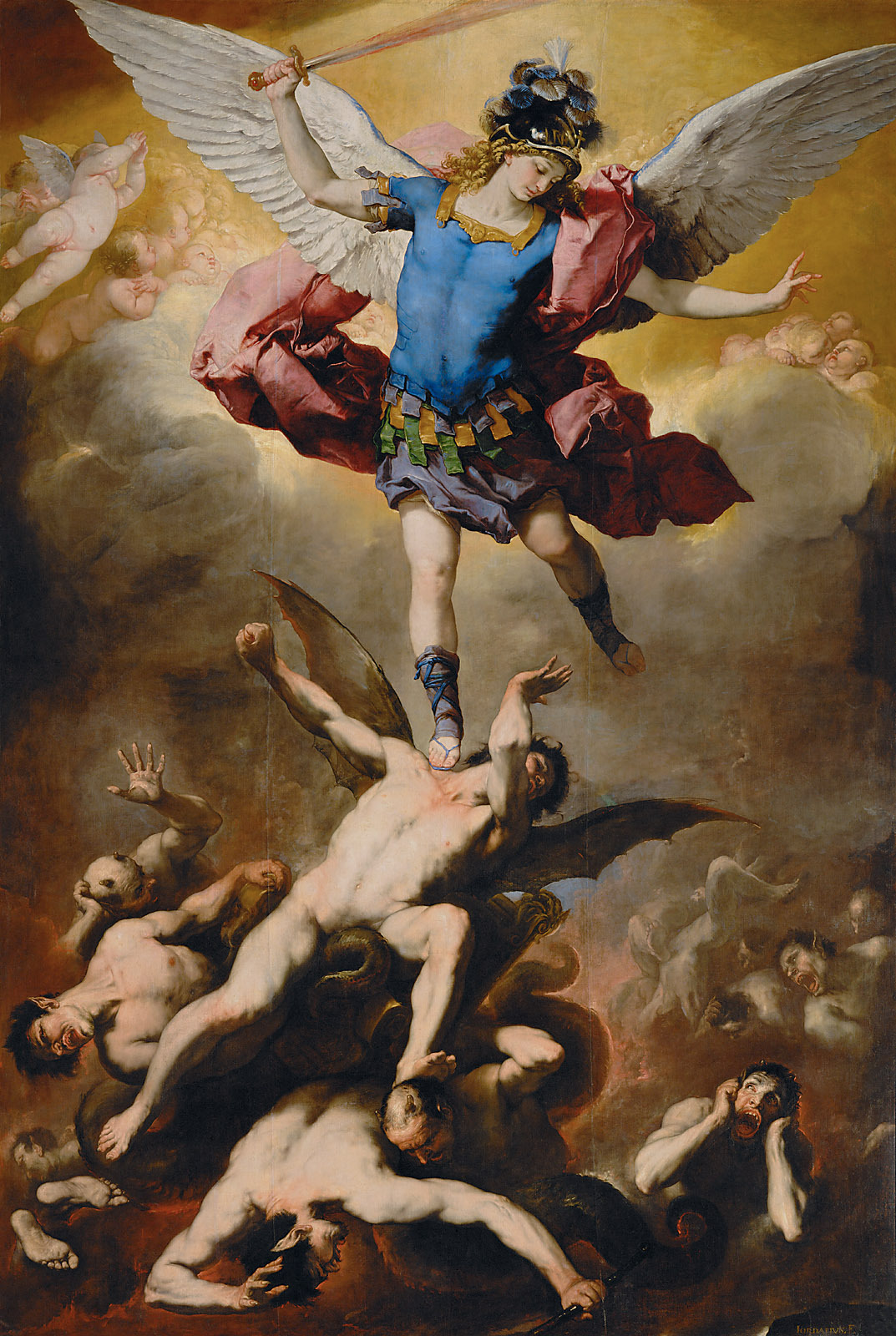 The Fall of the Rebel Angels by Luca Giordano