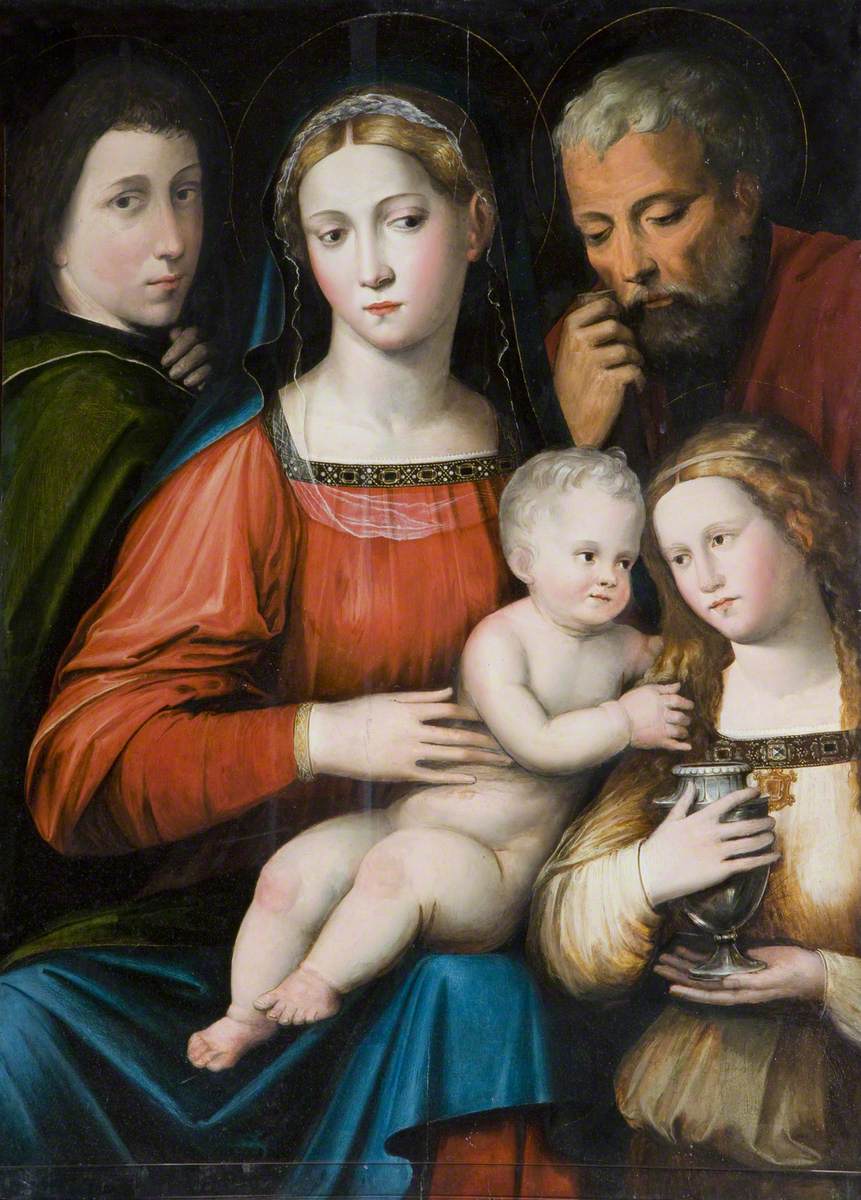 The Holy Family with Saints by Luca Longhi