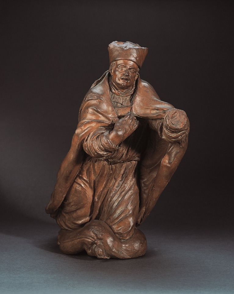 Preliminary sketch for the statue of Archbishop Andreas Cruesen from his tomb in St Rumbolds Cathedral, Mechelen by Lucas Faydherbe