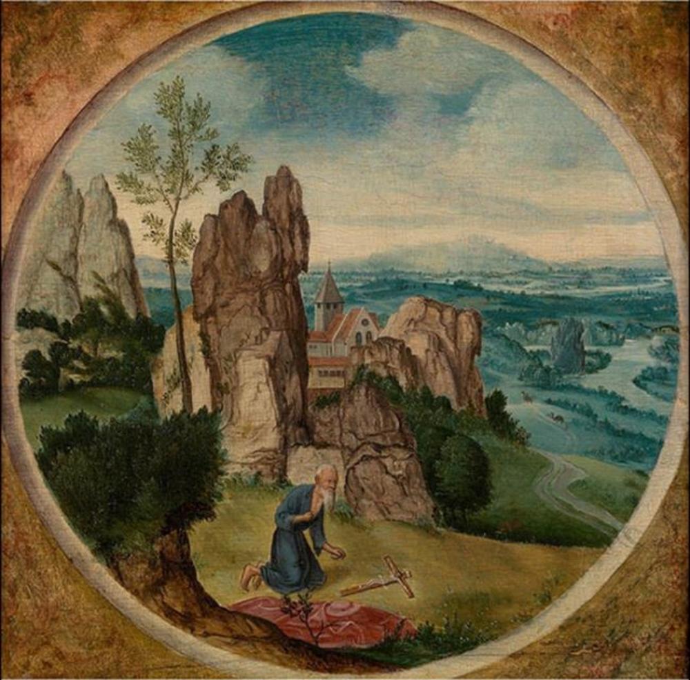 Saint Jerome in a Landscape by Lucas Gassel