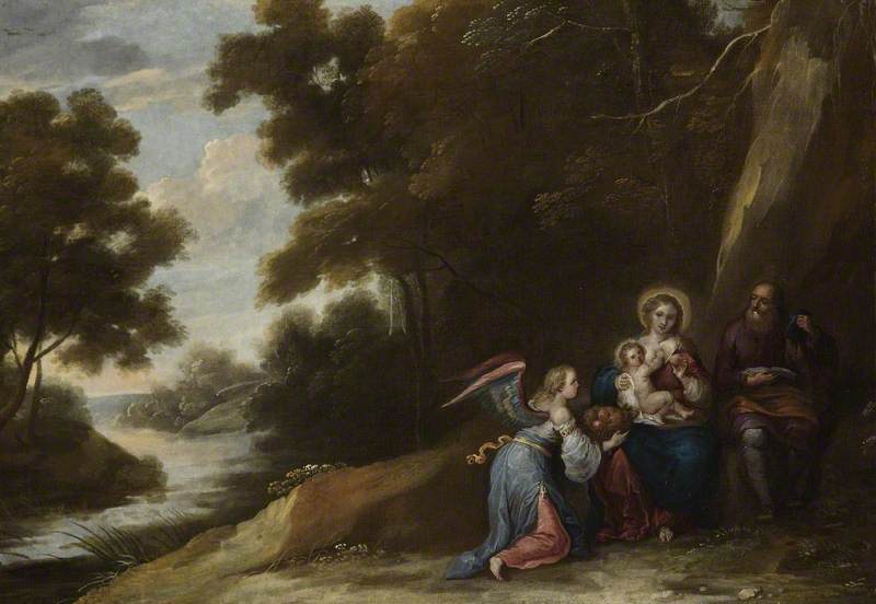 The Flight into Egypt by Luciano Borzone