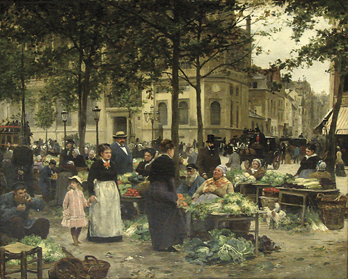 The vegetable market in Paris by Luděk Marold