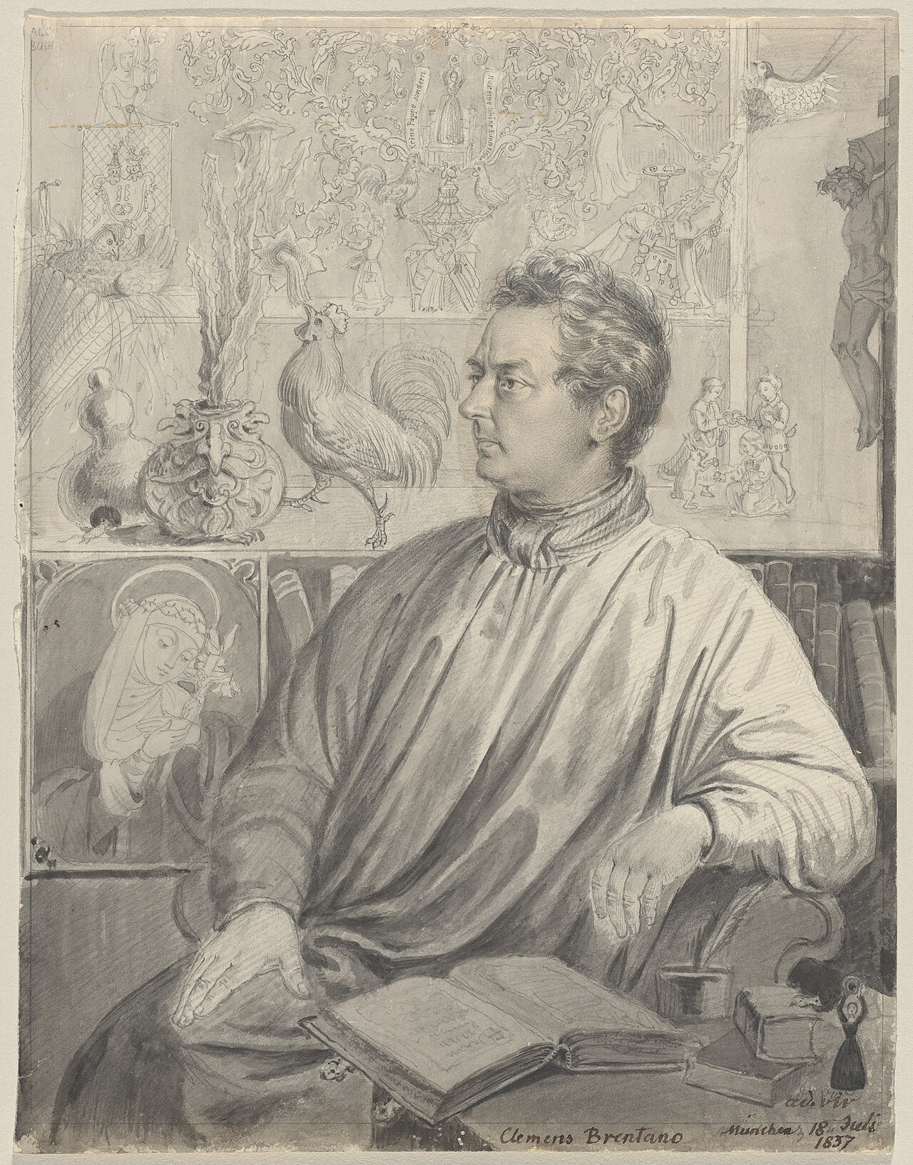 Clemens Brentano by Ludwig Emil Grimm