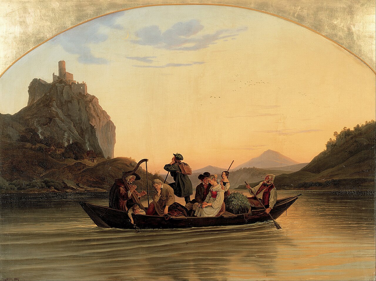 Crossing at Schreckenstein by Ludwig Richter