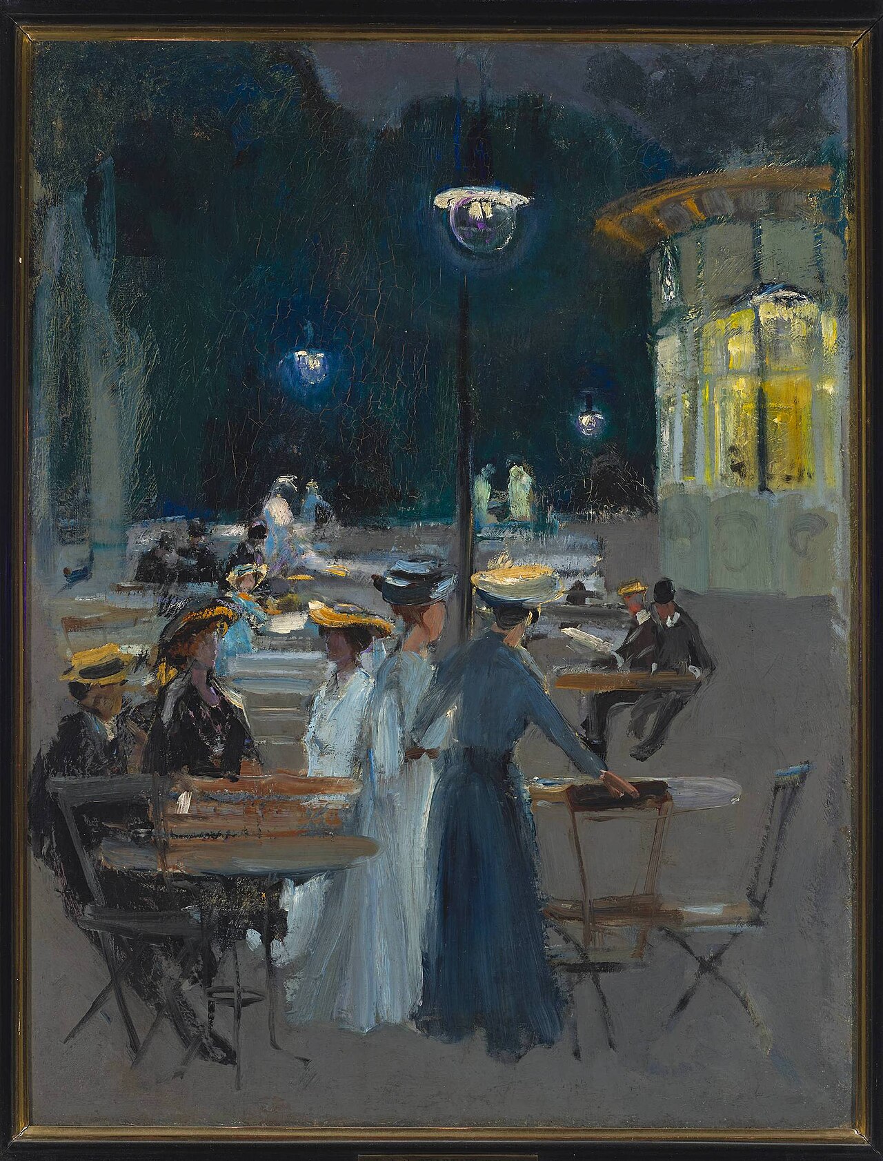 Parisian café at night by Ludwik de Laveaux