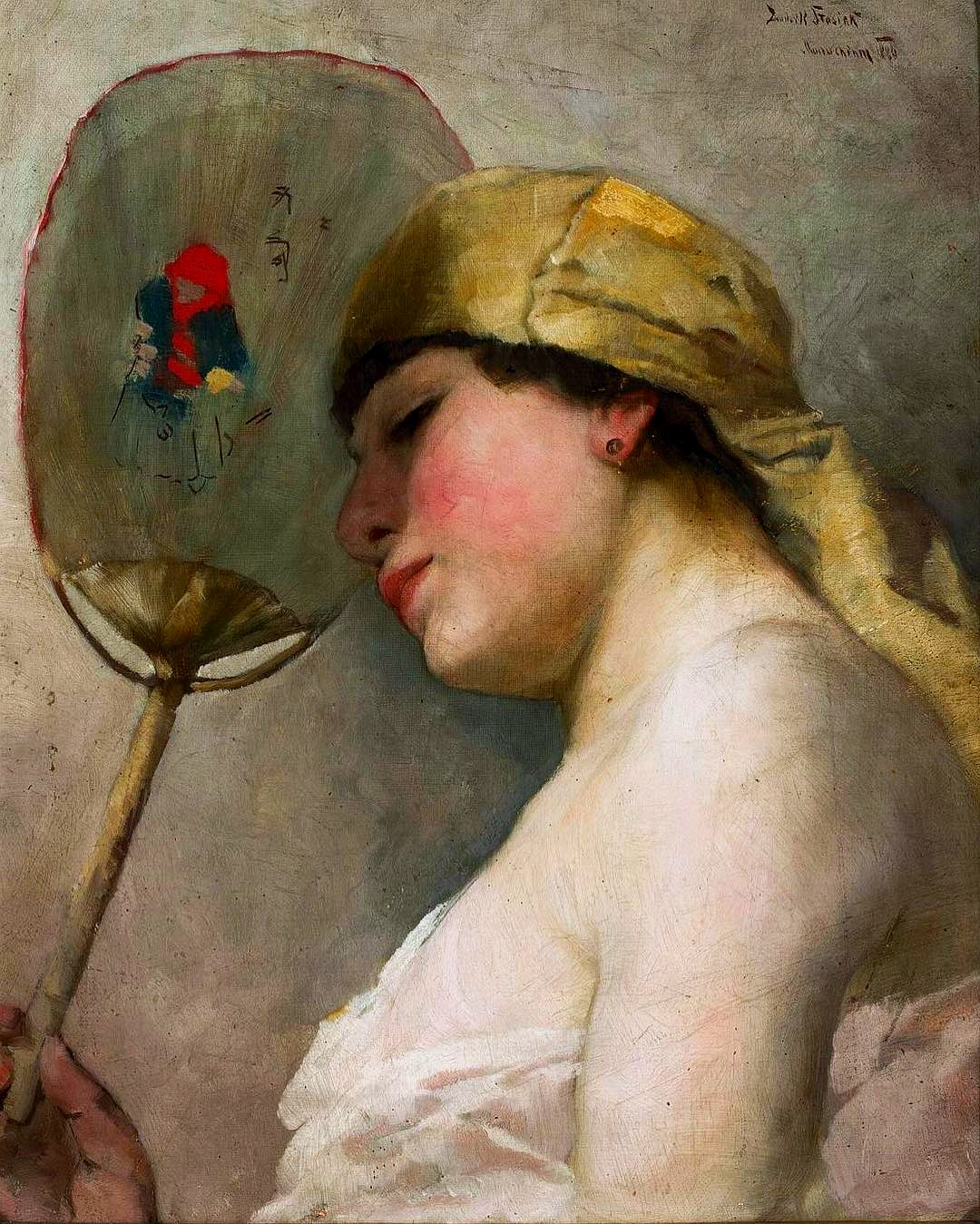 Woman with a Fan by Ludwik Stasiak