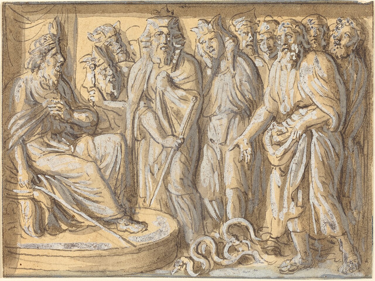 Moses and Aaron before Pharaoh, with the Rods Turned into Serpents by Luigi Ademollo