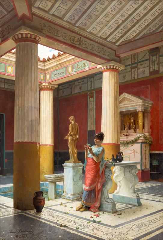 A Roman Interior by Luigi Bazzani