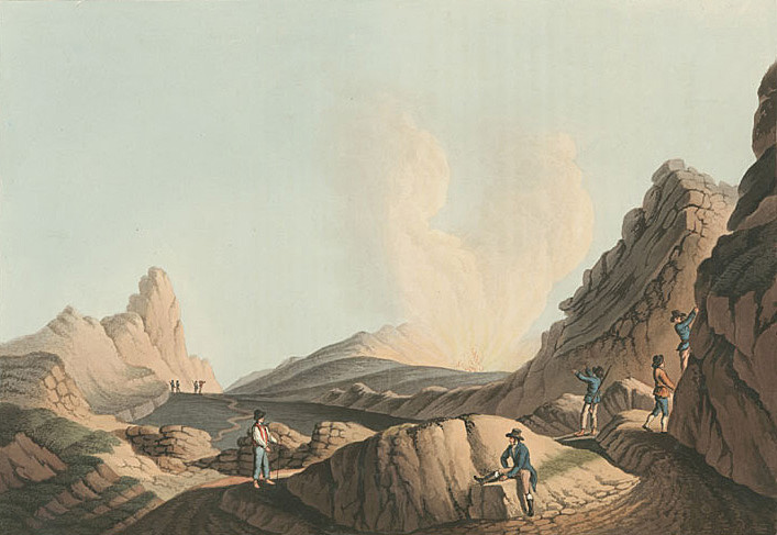 Crater in the island of Stromboli by Luigi Mayer