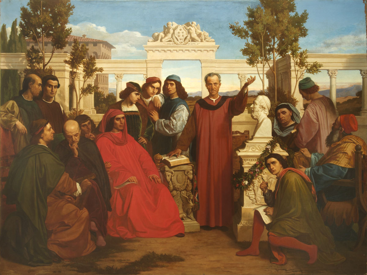 The Birthday of Plato Celebrated in the Villa di Careggi by Lorenzo the Magnificent by Luigi Mussini
