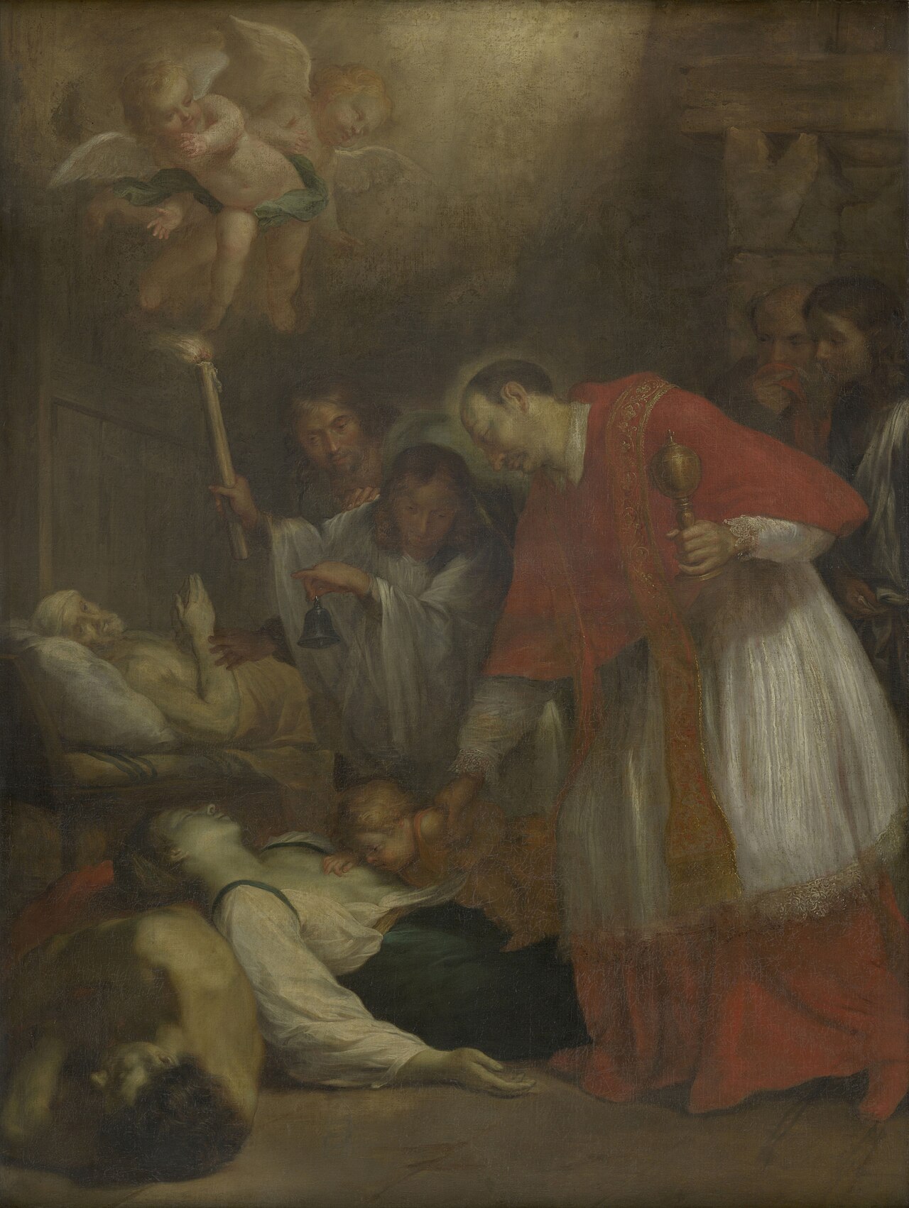 Saint Charles Borromeo Nursing the Plague Victims by Luigi Primo