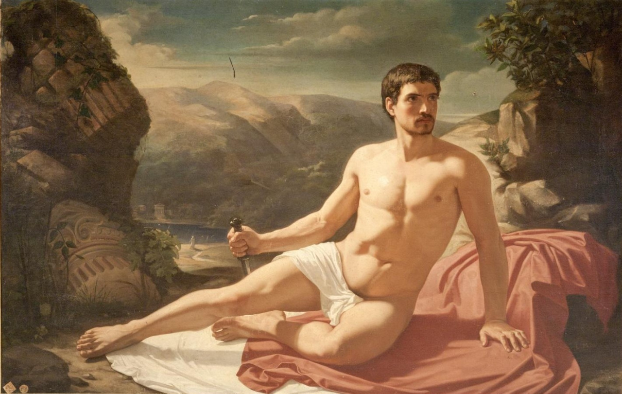 Man holding a dagger by Luis de Madrazo