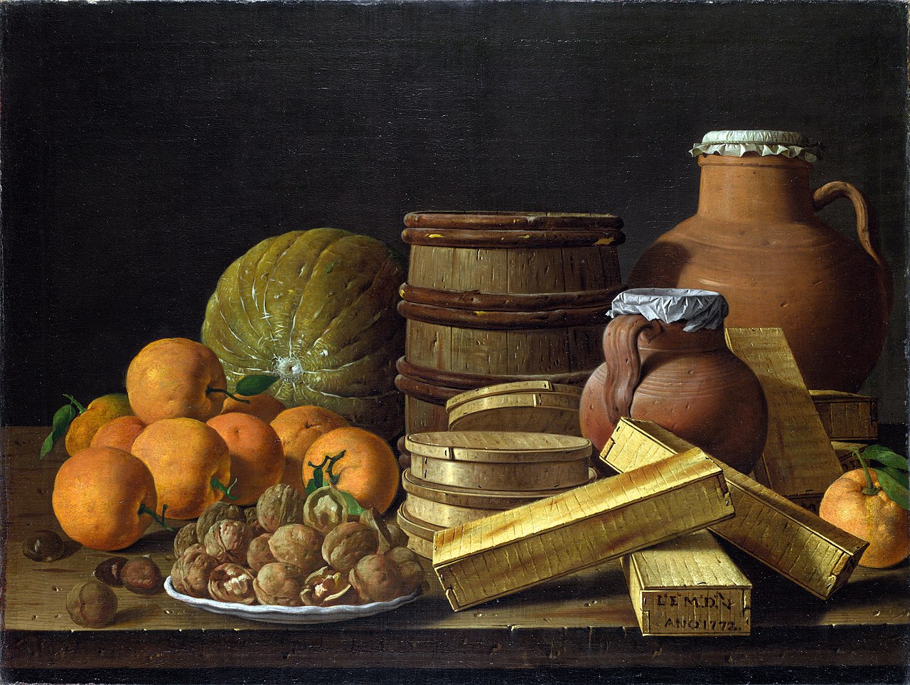 Still Life with Oranges and Walnuts by Luis Egidio Meléndez