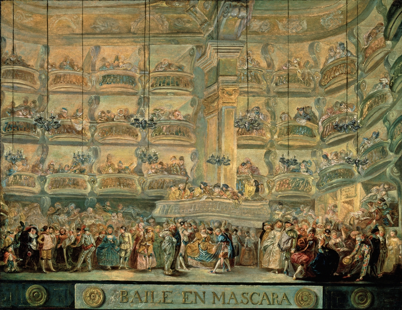 Baile en máscara by Luis Paret y Alcázar