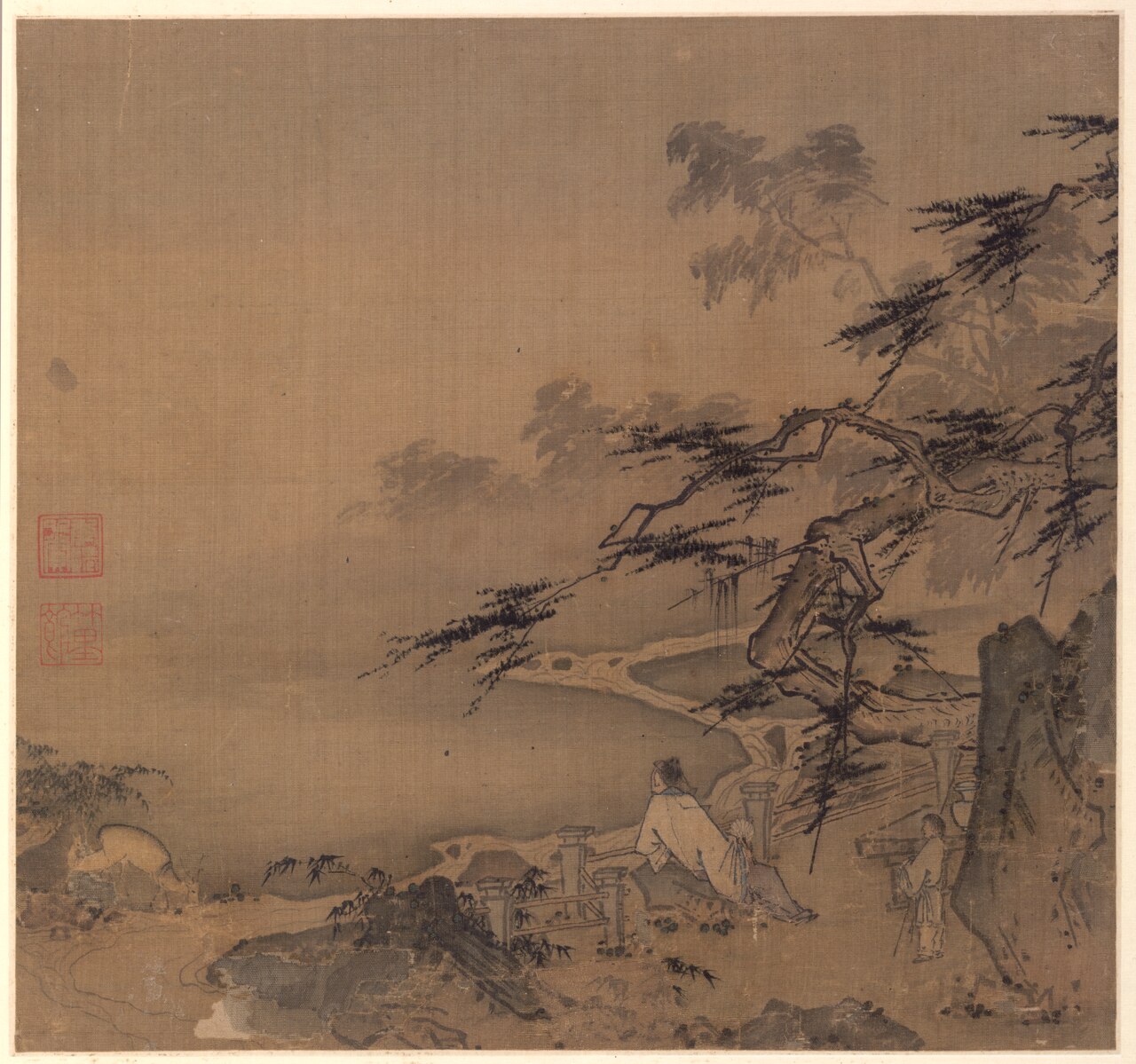 Watching the Deer by a Pine Shaded Stream by Ma Yuan