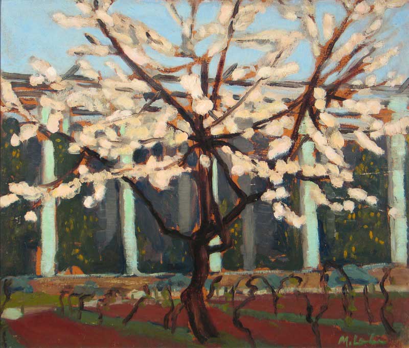 Pink blossoming tree by Maggie Laubser