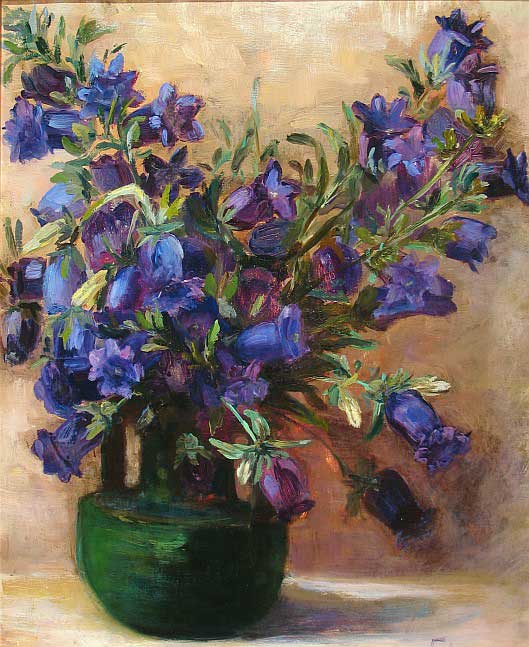 Still Life: Flowers in Vase; Blue Flowers by Maggie Laubser