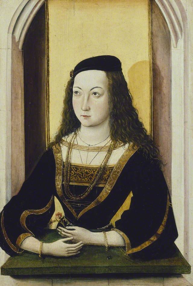 Portrait of a young Woman holding a Flower by Mair von Landshut