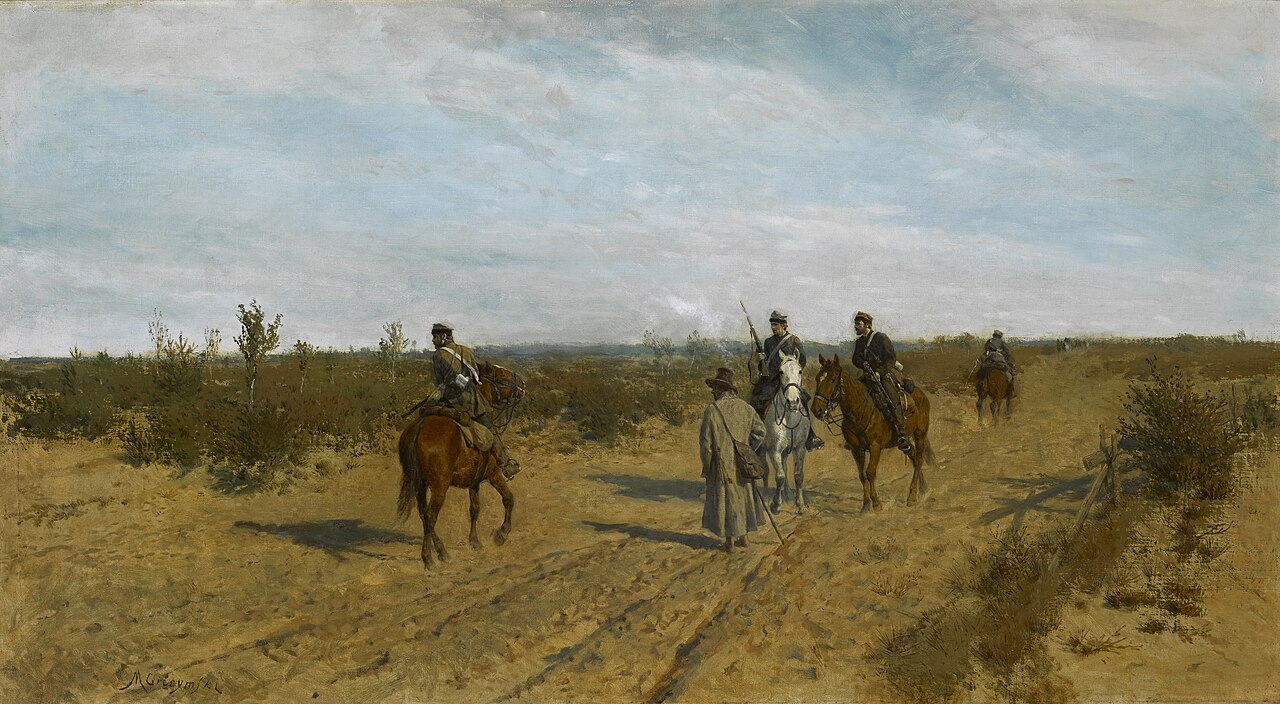 Insurgent patrol by Maksymilian Gierymski