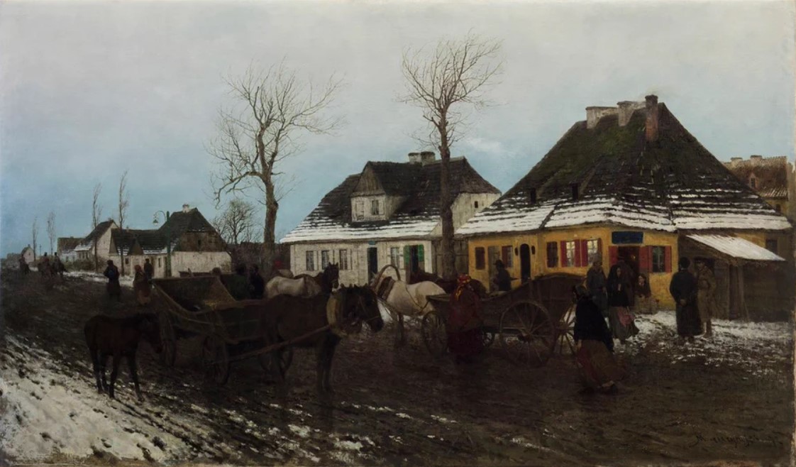 Winter in a small town by Maksymilian Gierymski