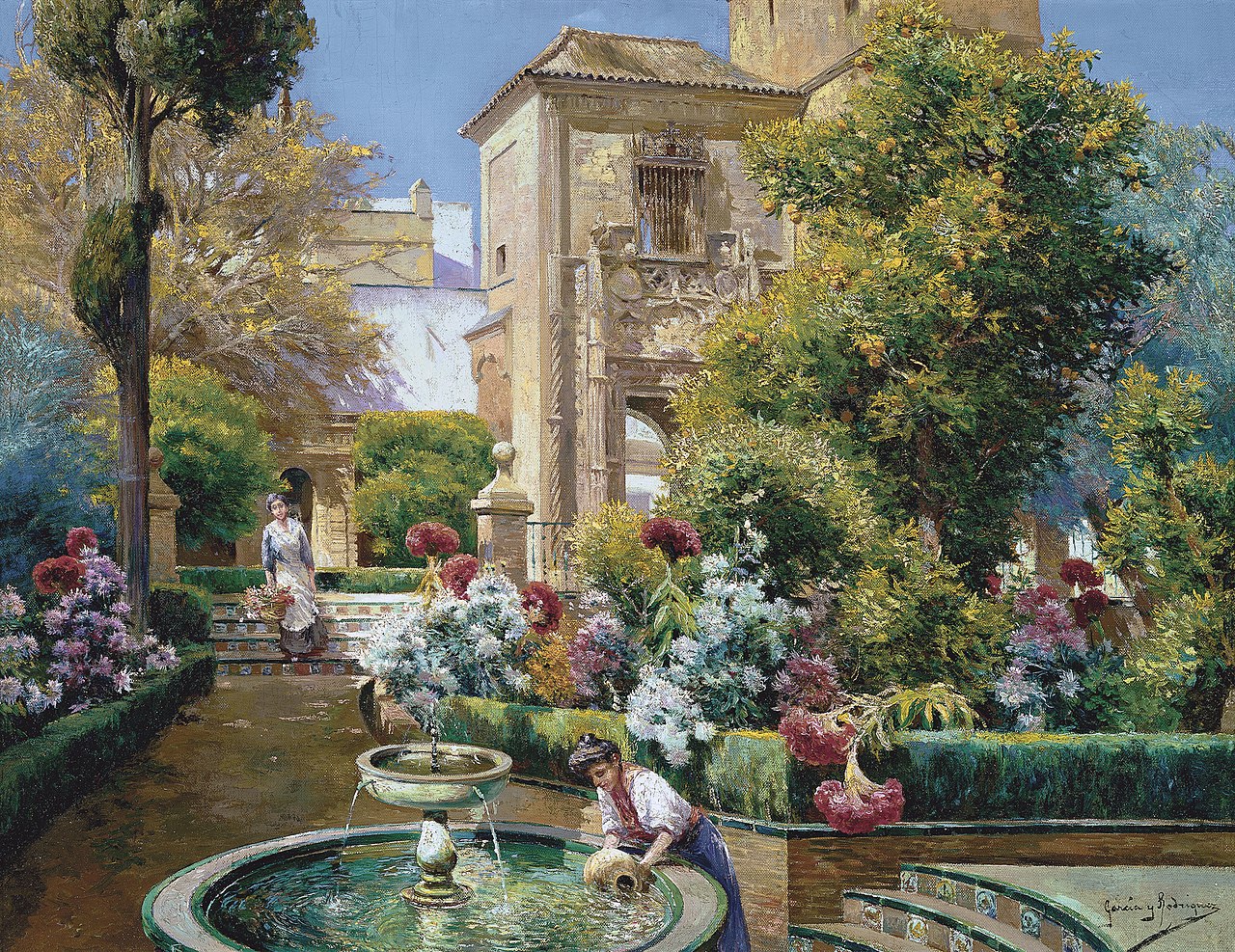 The Gardens of Alcázar, Seville by Manuel García y Rodríguez