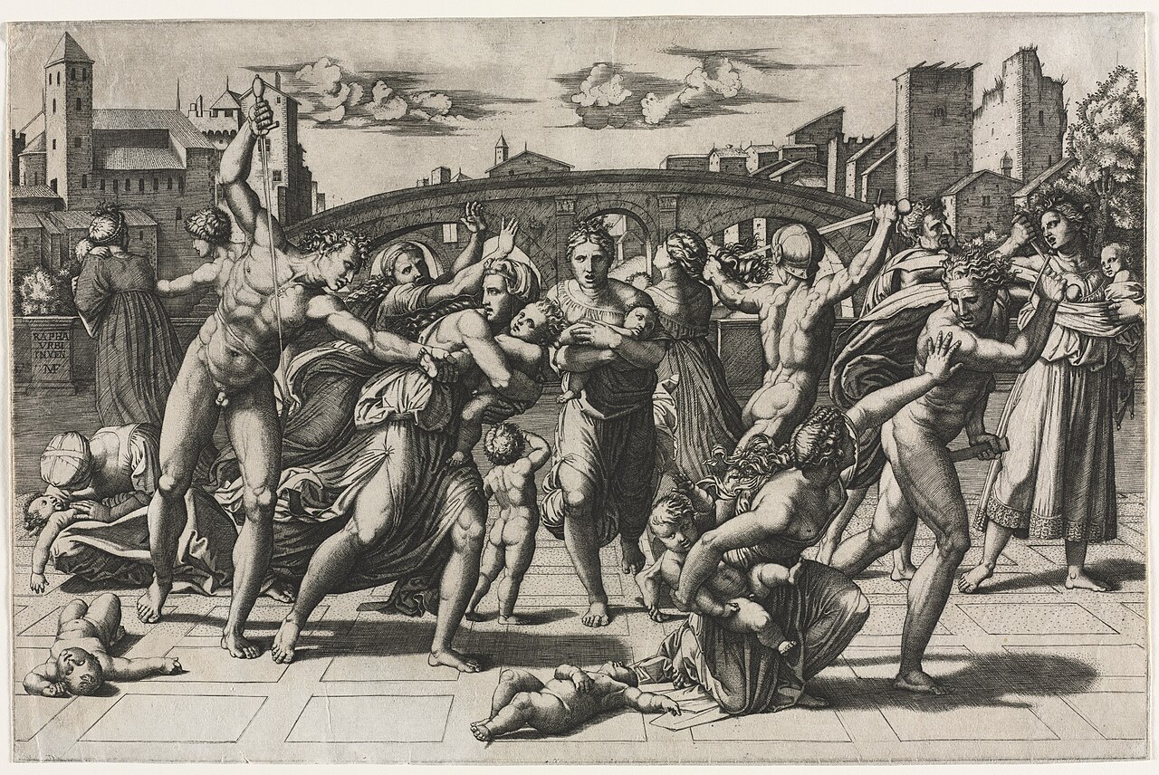The Massacre of the Innocents (Without the Fir Tree) by Marcantonio Raimondi