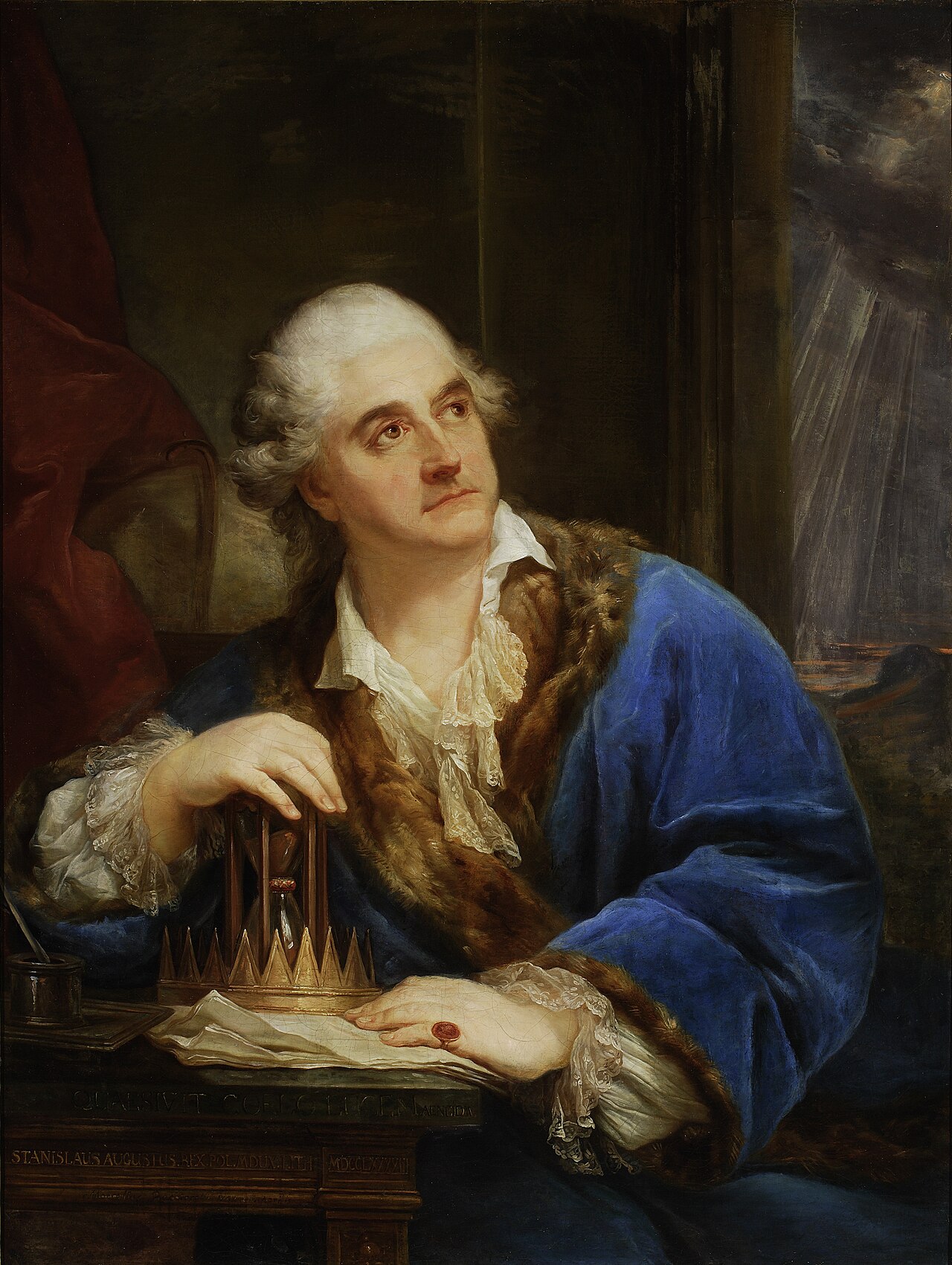 Portrait of Stanislaus Augustus with an hourglass by Marcello Bacciarelli