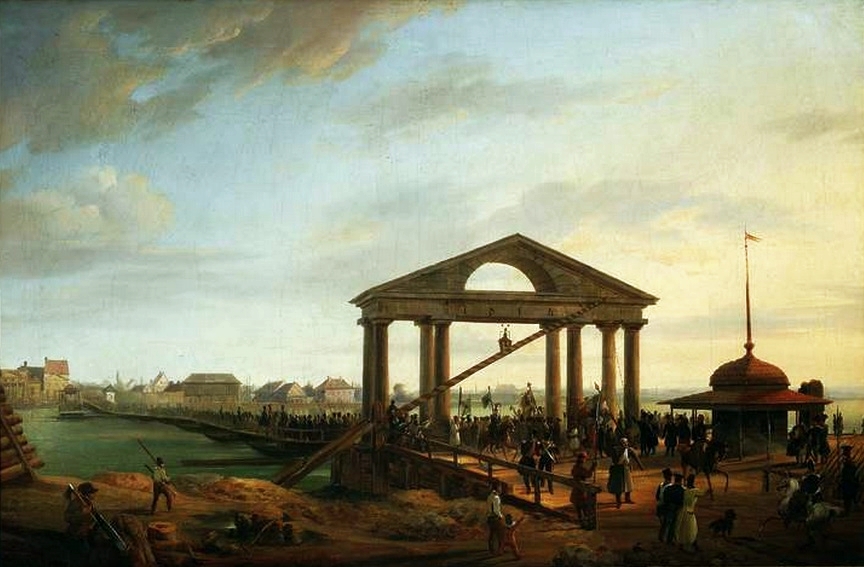 Entry to Warsaw with captives and standards won in the battles of Wawer and Dąb Wielki on 2 April 1831. by Marcin Zaleski