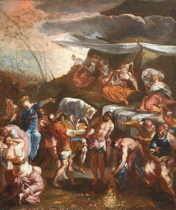 The Adoration of the Golden Calf (after Jacopo Tintoretto) by Marco Antonio Bassetti