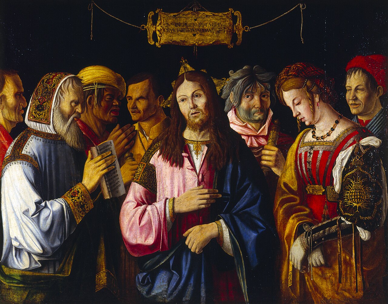 Christ and the adulteress (John 8:2-11) by Marco Marziale