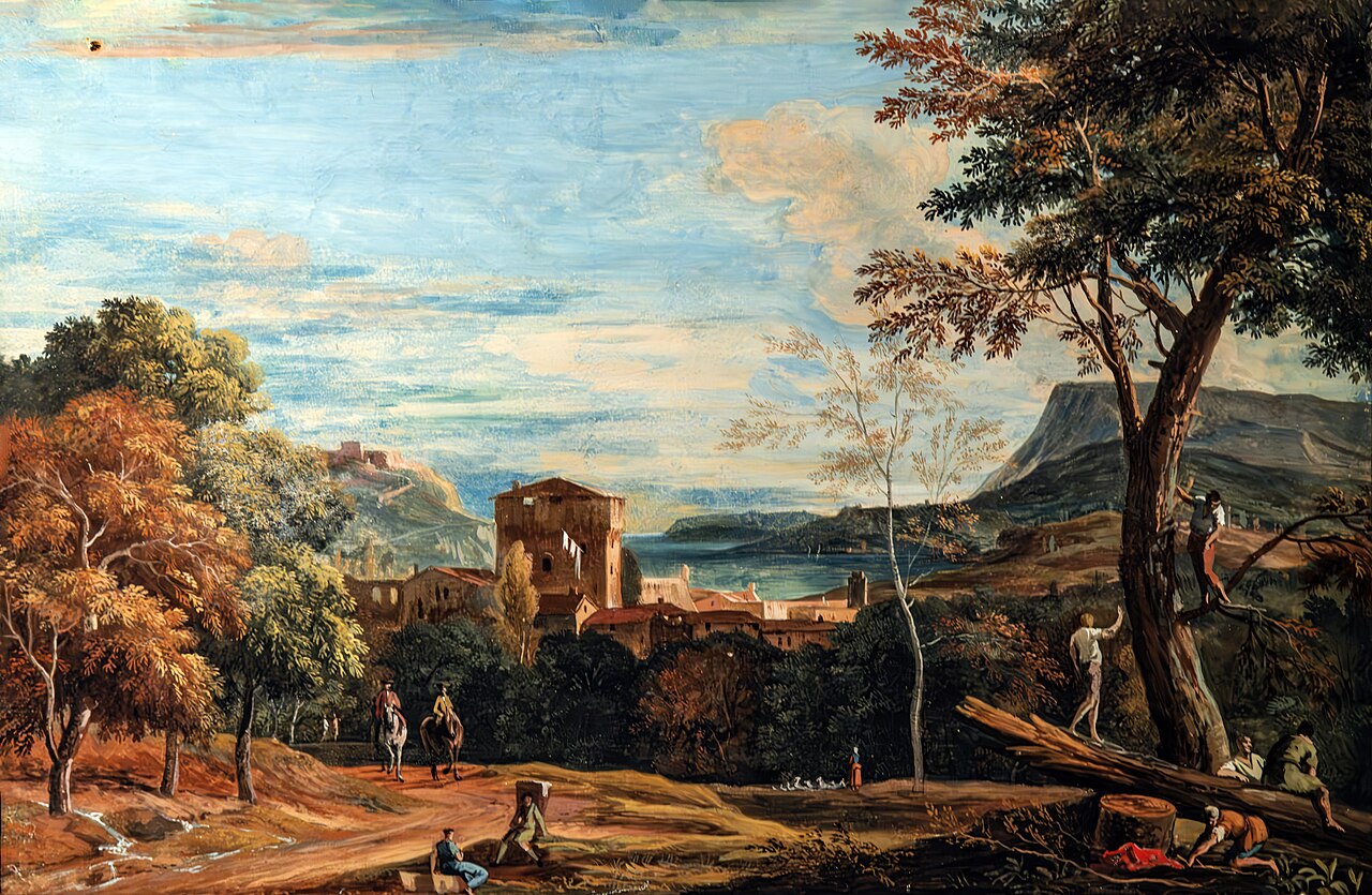 Landscape with Woodcutters and Horsemen by Marco Ricci