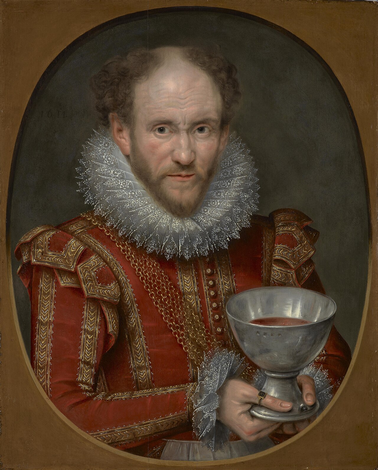 Tom Derry, fl. 1614. Jester to Anne of Denmark. (Previously called 1st Viscount Stormont) by Marcus Gheeraerts the Younger