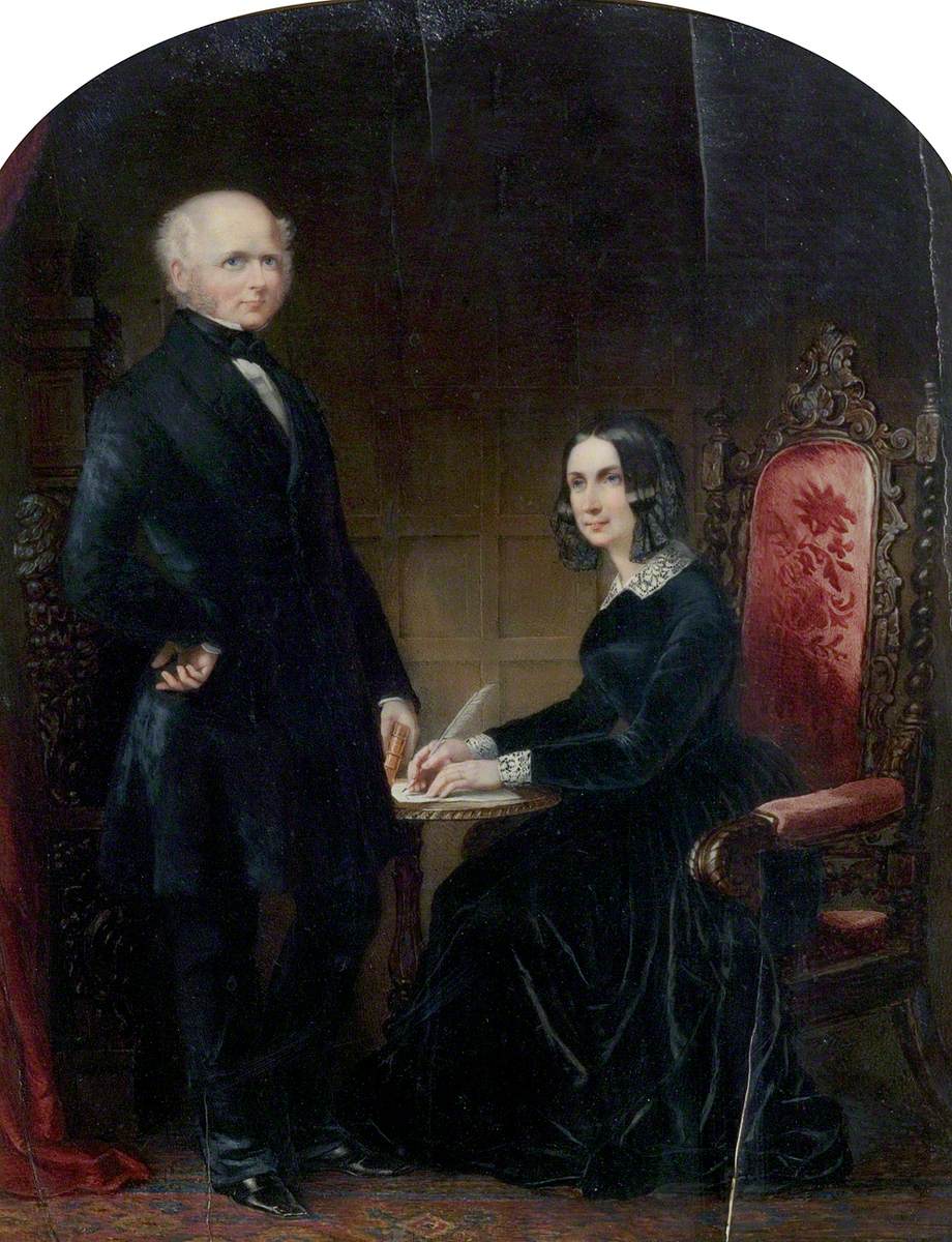 William Howitt (1792–1879), and Mary Howitt (1799–1888) by Margaret Gillies