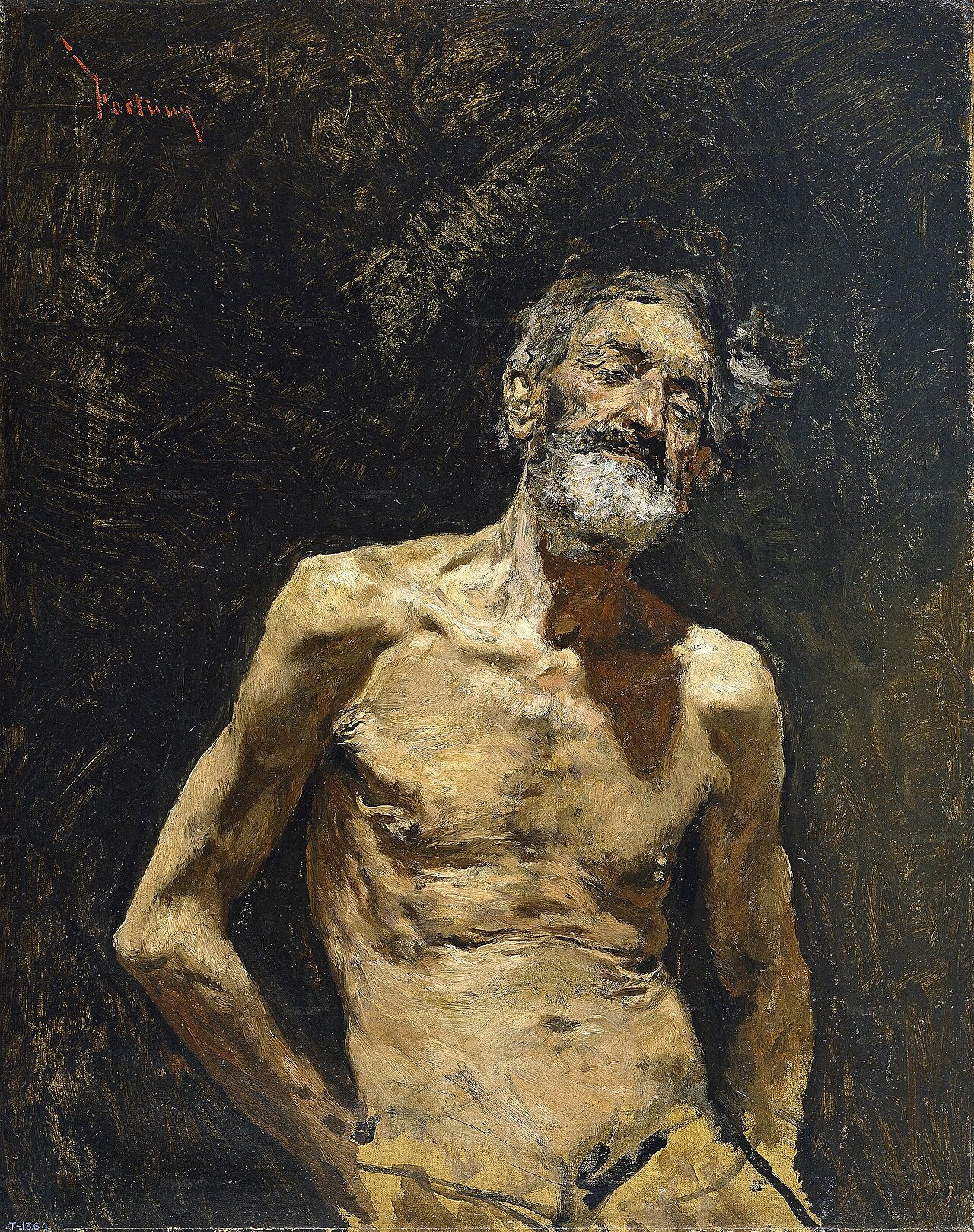 Nude Old Man in the Sun by Mariano Fortuny Marsal