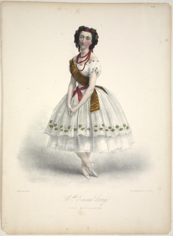 Lithograph of 19th century ballet dancer Emma Livry in Herculanum by Marie-Alexandre Alophe by Marie-Alexandre Alophe