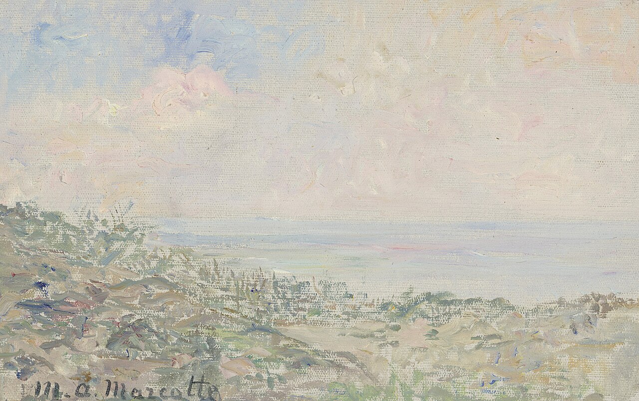 Duinrand met zeegezicht, bevindt zich in verzamelalbum opgedragen aan J.H. van Eeghen in 1918 door de Belgische Beeldende Kunstenaars by Marie Antoinette Marcotte