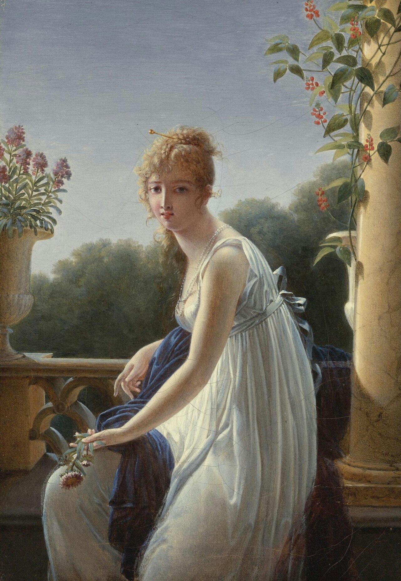 A Young Woman Seated by a Window by Marie-Denise Villers