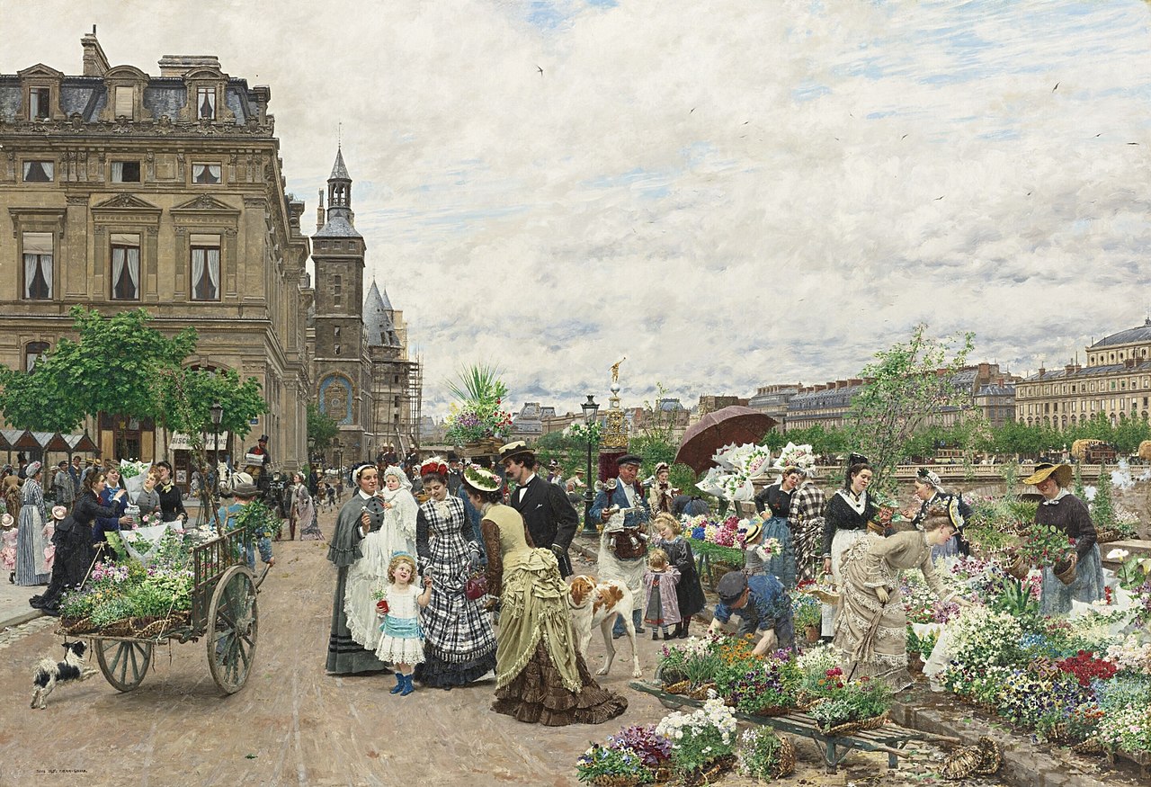 The Quai aux Fleurs, Paris by Marie-François Firmin-Girard